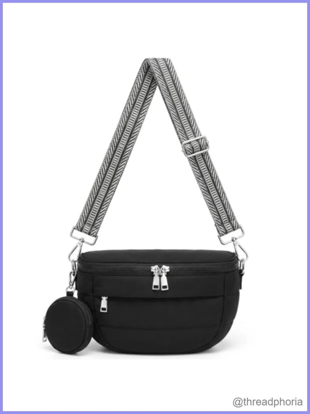 Fiiuos RFID Crossbody Sling Bag Lightweight Puffer Nylon Travel Purse